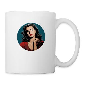 The modern woman in retro style - Mug - white - Right