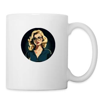 Vintage Dame im Comic Look - Tasse - Weiß - Rechts