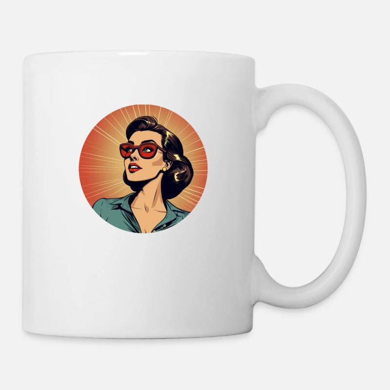 Frauenpower im Retro-Design - Tasse - Weiß