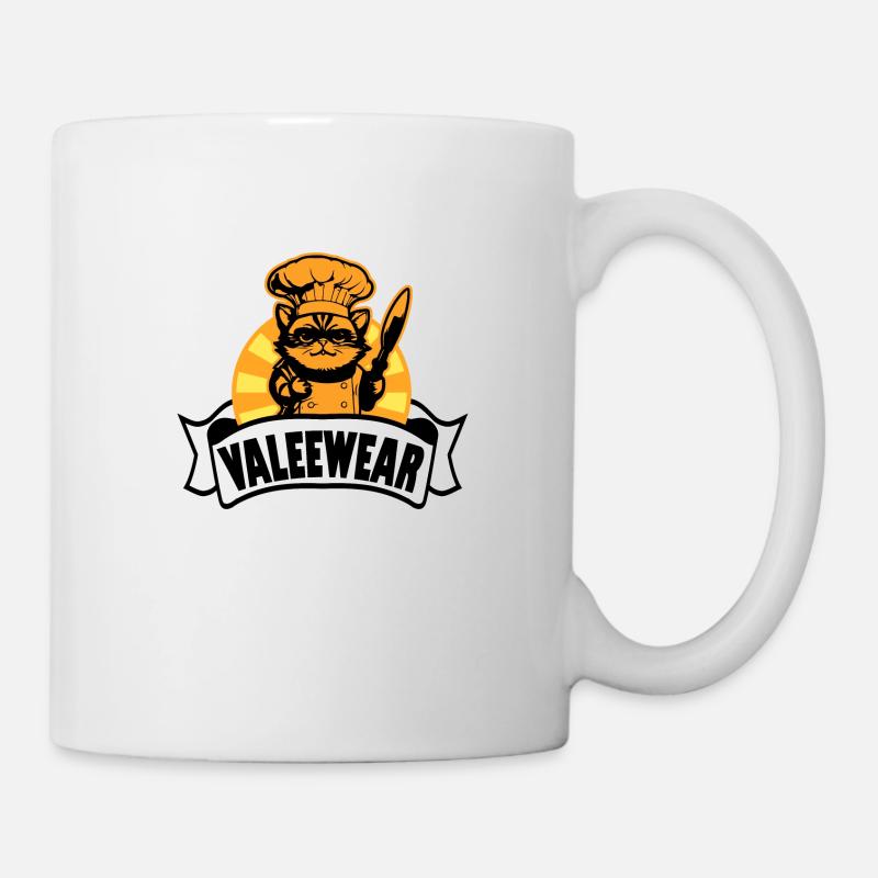 « Valeewear » - chat de chef professionnel - Mug blanc - blanc