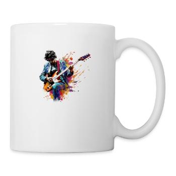 der bunte Gitarrist - Tasse - Weiß - Rechts