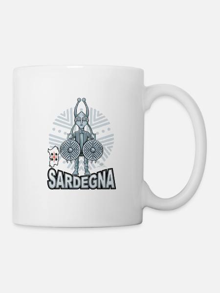Sardaigne Sardaigne Guerrier Nuragique Bronzetto - Mug blanc - blanc