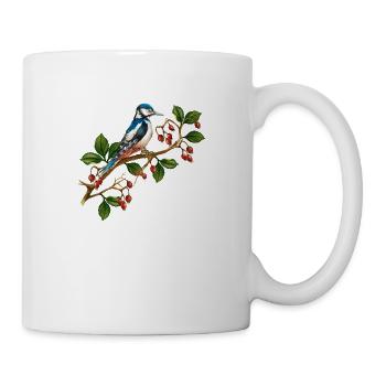 Bunter Vogel - Tasse - Weiß - Rechts