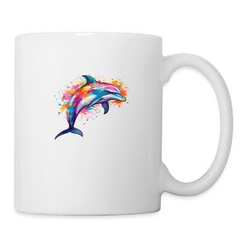 the colorful dolphin - Mug - white - Right