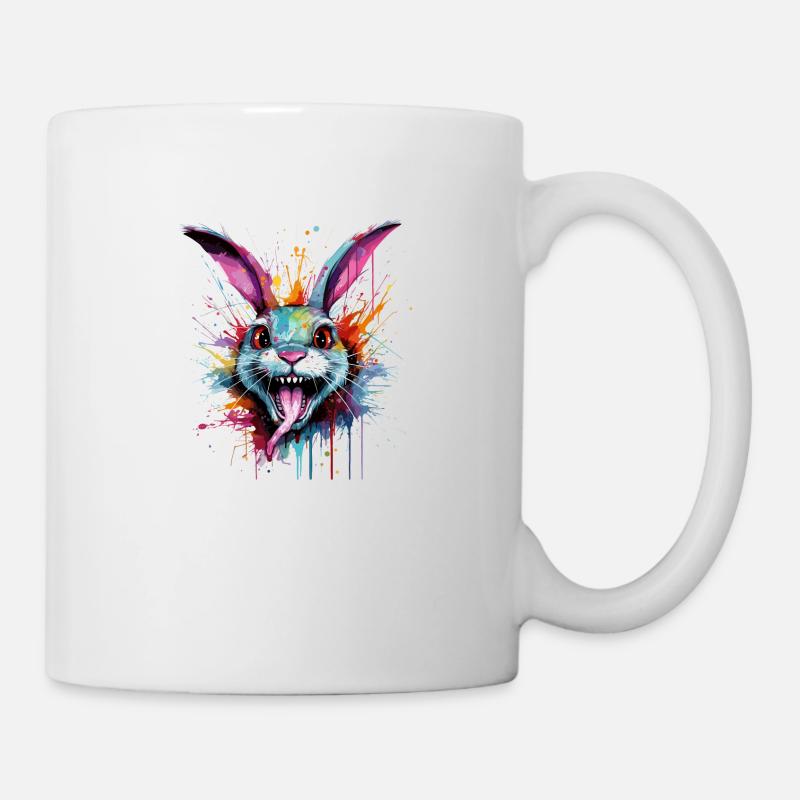 colorful & crazy bunny - Mug - white