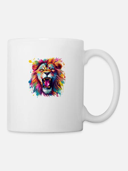 buntes Brüllen - Tasse - Weiß