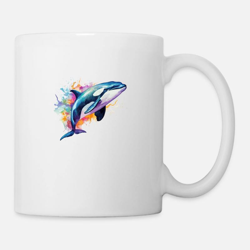 bunter Orca - Tasse - Weiß
