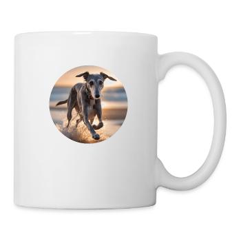 Lurcher on the Shoreline - Mug - white - Right
