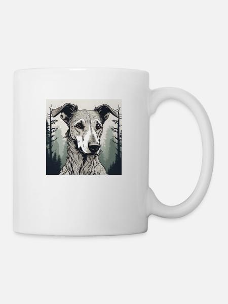 Portrait of a Lurcher - Mug - white