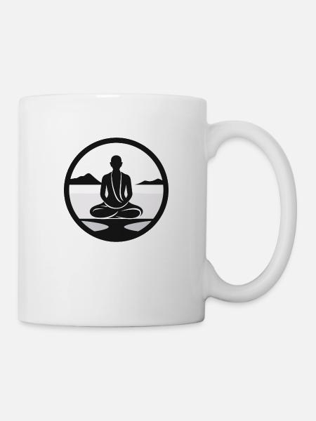 schlichte Meditation - Tasse - Weiß