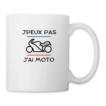 J'peux pas j'ai moto - Mug blanc - blanc - Droite