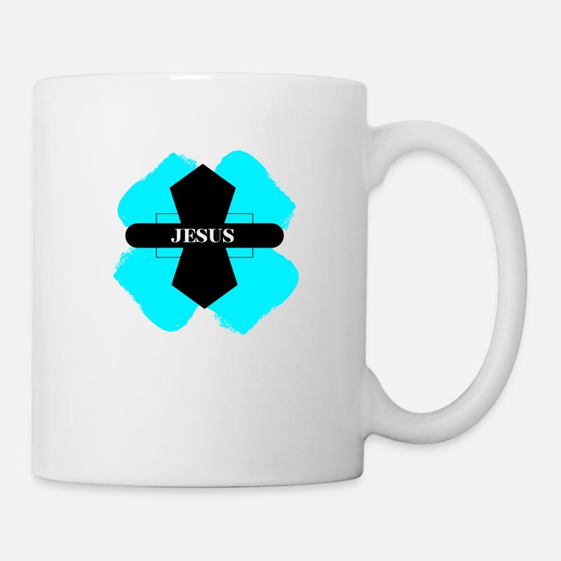 Jesus cross türkis - Tasse - Weiß