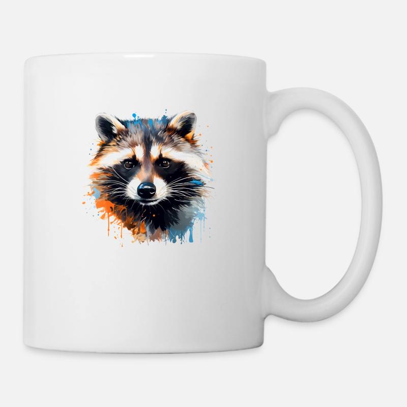 Der schlaue Waschbär - Tasse - Weiß