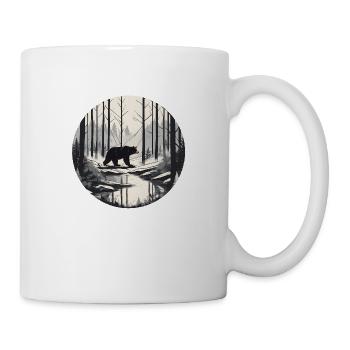 Bear Stalking through the Woods - Mug - white - Right