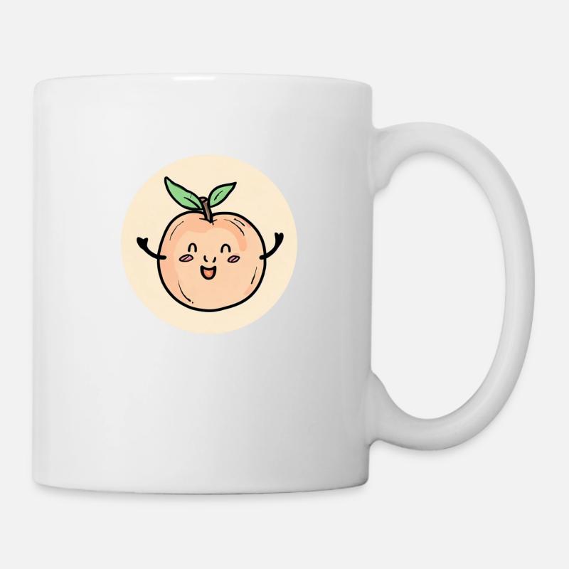 Fröhlicher Aprikose - Tasse - Weiß