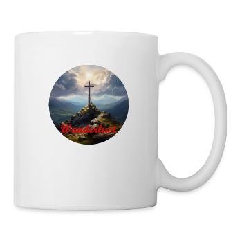 Am Gipfelkreuz: Wo Himmel und Erde sich berühren - Tasse - Weiß - Rechts