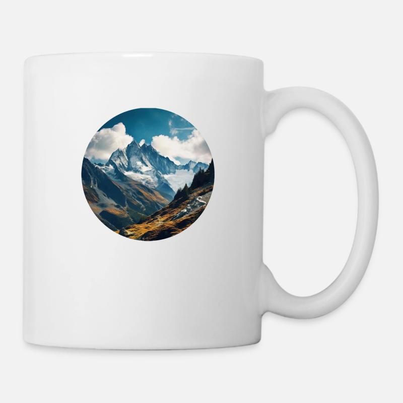 Alpen: Gipfel und Täler - Tasse - Weiß