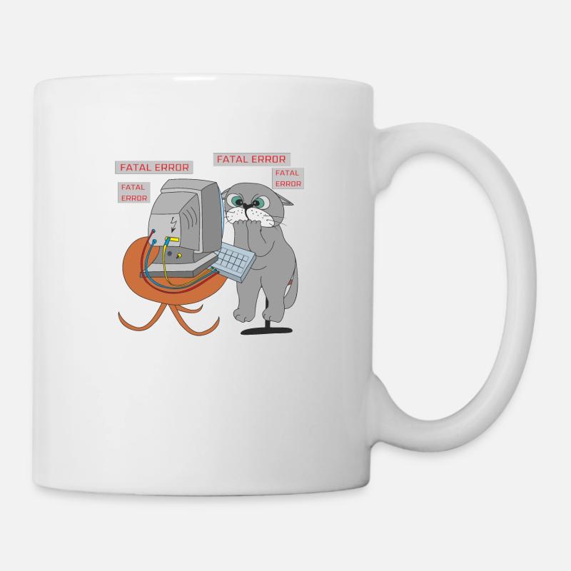 Chat geek - Mug blanc - blanc