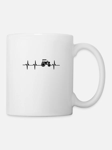 Traktor-Herzschlag - Tasse - Weiß