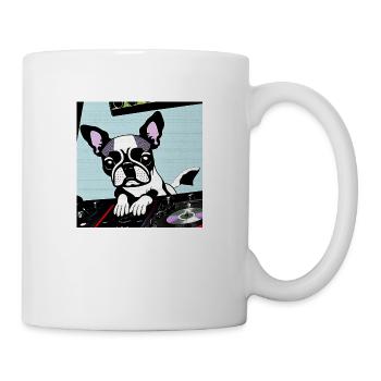 Hund DJ Pop Art - Tasse - Weiß - Rechts