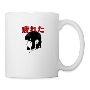 Fille d’anime fatiguée - Mug blanc - blanc - Droite
