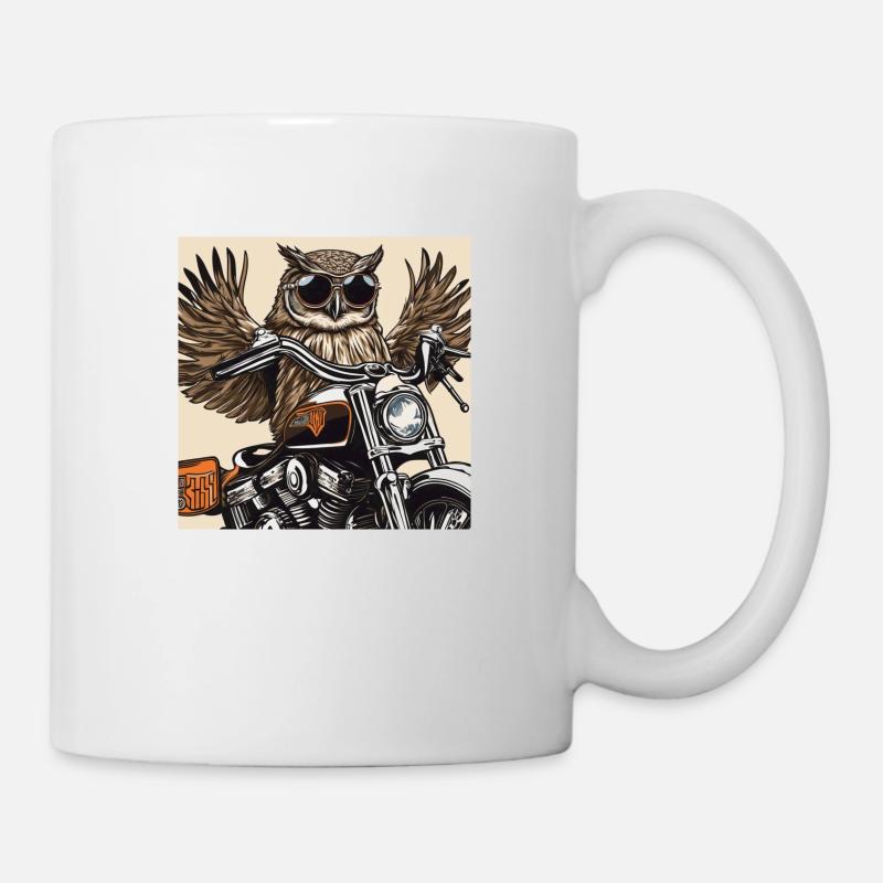 Rocker Eule - Tasse - Weiß