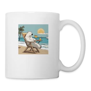 Eisbär bei Sonnenuntergang - Tasse - Weiß - Rechts