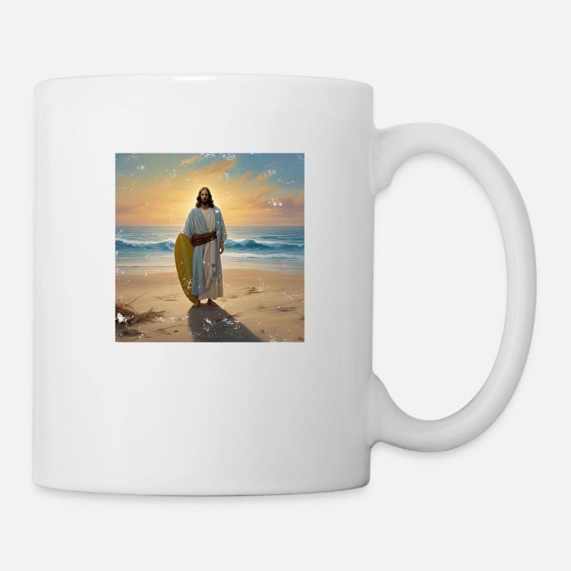 Vintage Jesus Surfer - Tasse - Weiß
