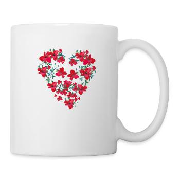 Flower Heart, Flowers,Floral, Flower - Mug - white - Right