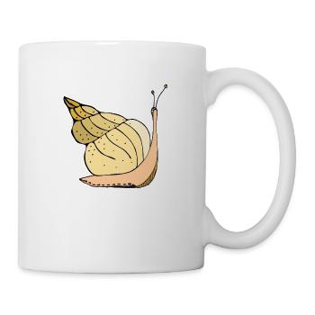 Schnecke - Tasse - Weiß - Rechts