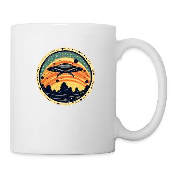 UFOs in the Night Sky - Jackson Pollock style - Mug - white - Right
