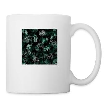 Elefanten-Muster Elephant Pattern - Tasse - Weiß - Rechts