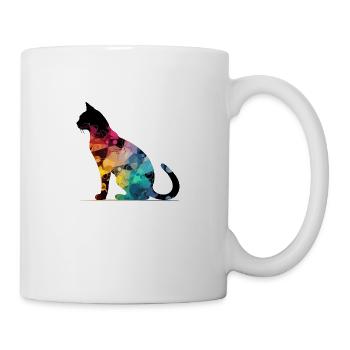 Bako die bunte Katze - Tasse - Weiß - Rechts