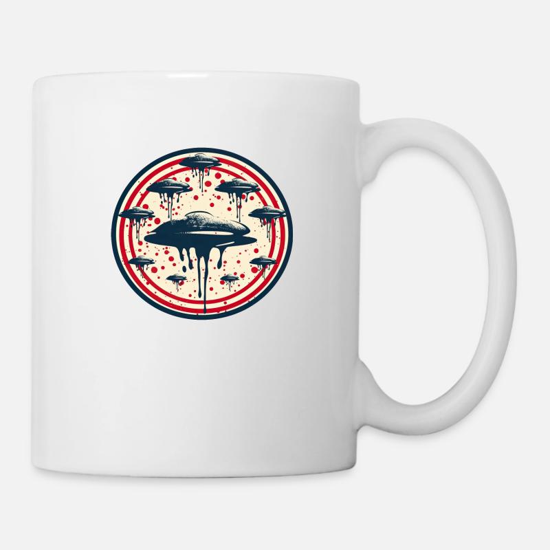 OVNI au-dessus des Etats-Unis - à la Jackson Pollock - Mug blanc - blanc