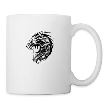 Cyber Sigilism Dragon Tattoo Design - Mug - white - Right