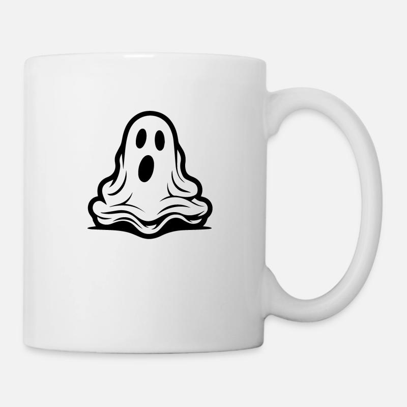 Spooky Cute Kawaii Ghost Design - Mug blanc - blanc