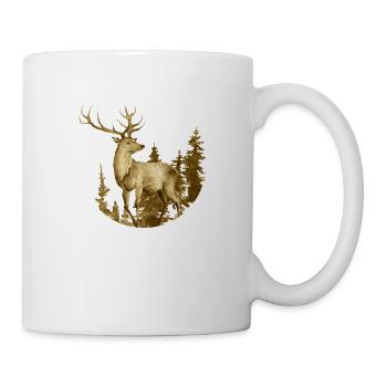 Hirsch - Tasse - Weiß - Rechts
