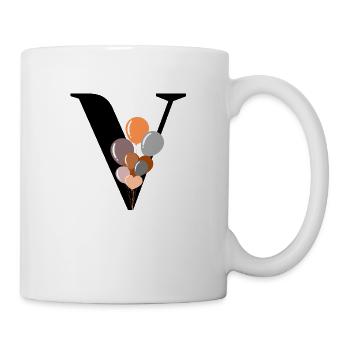 Buchstabe v Geburtstagsballon - Tasse - Weiß - Rechts