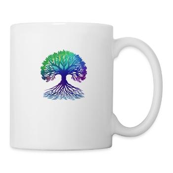 Lebensbaum Yoga Baum des Lebens Meditation - Tasse - Weiß - Rechts