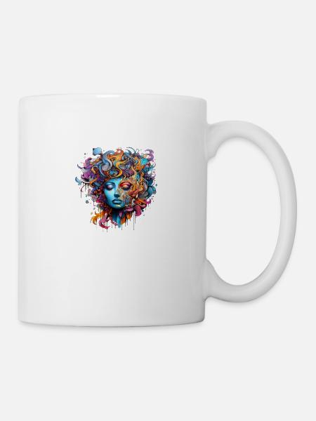 Modische Streetart Kunst Frau - Tasse - Weiß