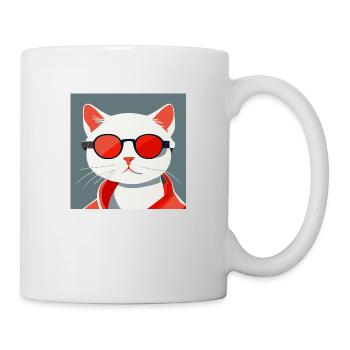 portrait of a modern cat - Mug blanc - blanc - Droite