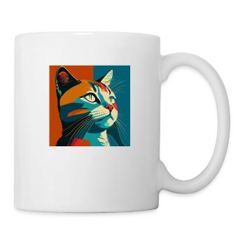 modern portrait of a cat copy - Mug blanc - blanc - Droite
