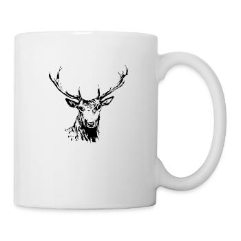 Hirsch - Tasse - Weiß - Rechts