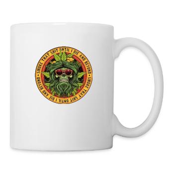 Crâne de marijuana - Mug blanc - blanc - Droite