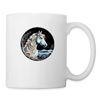 Pferd Winter - Tasse - Weiß - Rechts