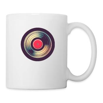 Disque vinyle rétro - Mug blanc - blanc - Droite