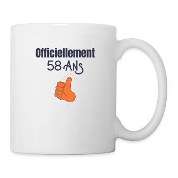Officiellement 58 Ans - Mug blanc - blanc - Droite