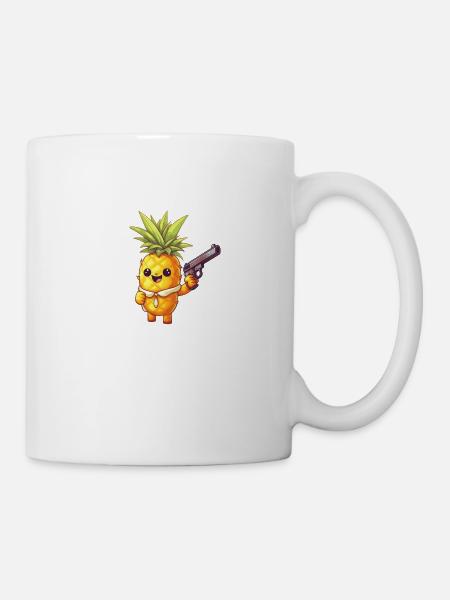 Angriffslustige Ananas - Tasse - Weiß