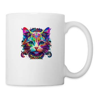 chat coloré - Mug blanc - blanc - Droite