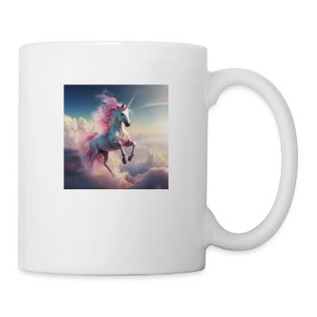 Einhorn über den Wolken - Tasse - Weiß - Rechts